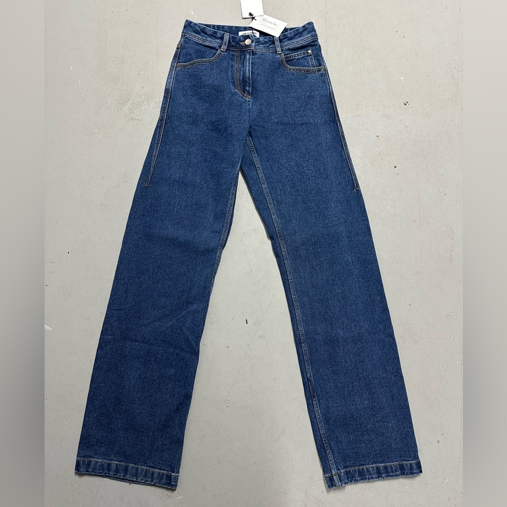 NWT Low Classic Straight Leg Denim Blue High Waist Jeans Size Medium 30x36